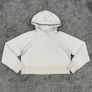Lululemon Loungeful Cropped Hoodie Bone Beige Sparkle Atheisure Women No Sz Tag